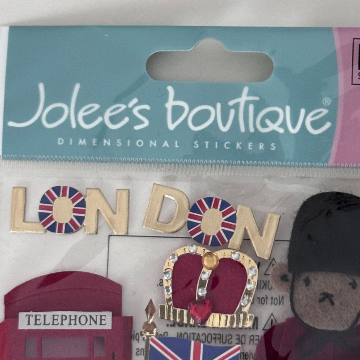 Jolees Boutique London Dimensional Stickers British Scrapbook Embellishments Travel Double Decker Bus Crown