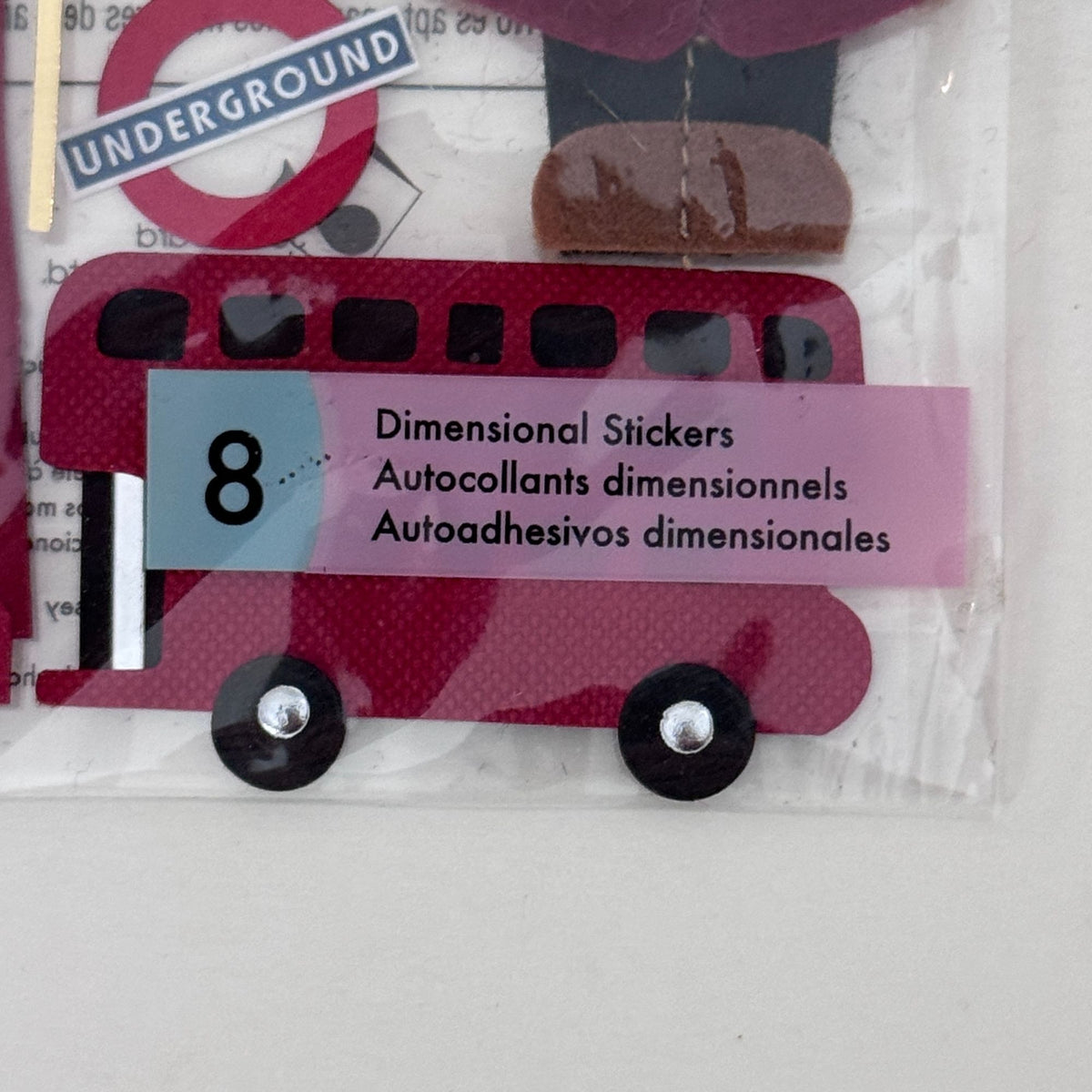 Jolees Boutique London Dimensional Stickers British Scrapbook Embellishments Travel Double Decker Bus Crown