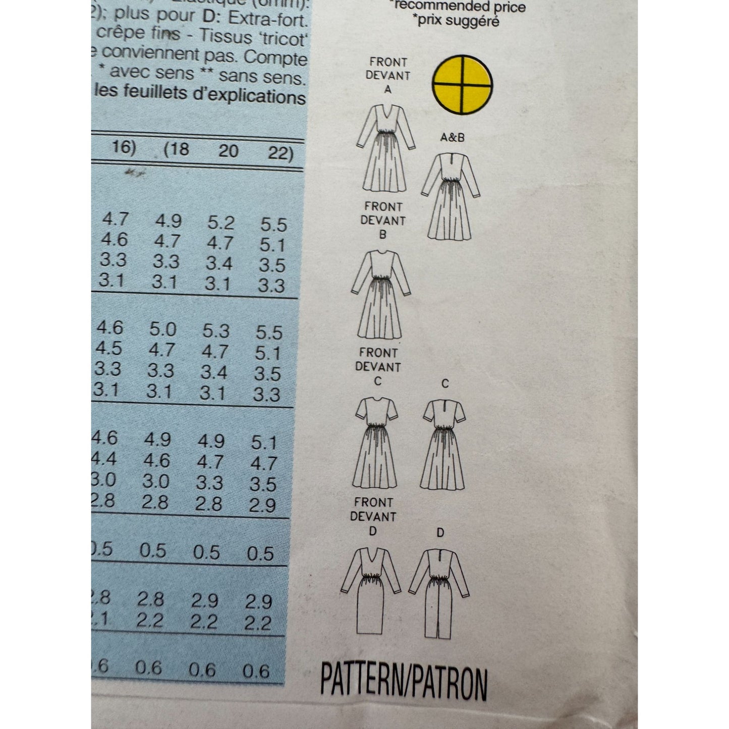 Butterick Sewing Pattern 4255 Misses Dress Cinched Waist 90s 12 14 16 Easy Uncut