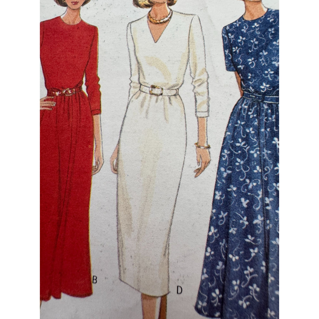 Butterick Sewing Pattern 4255 Misses Dress Cinched Waist 90s 12 14 16 Easy Uncut