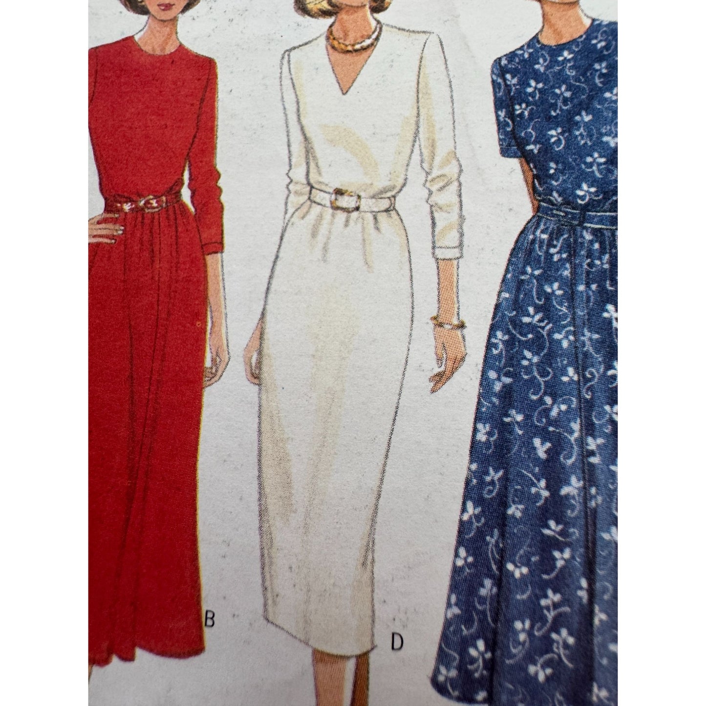 Butterick Sewing Pattern 4255 Misses Dress Cinched Waist 90s 12 14 16 Easy Uncut