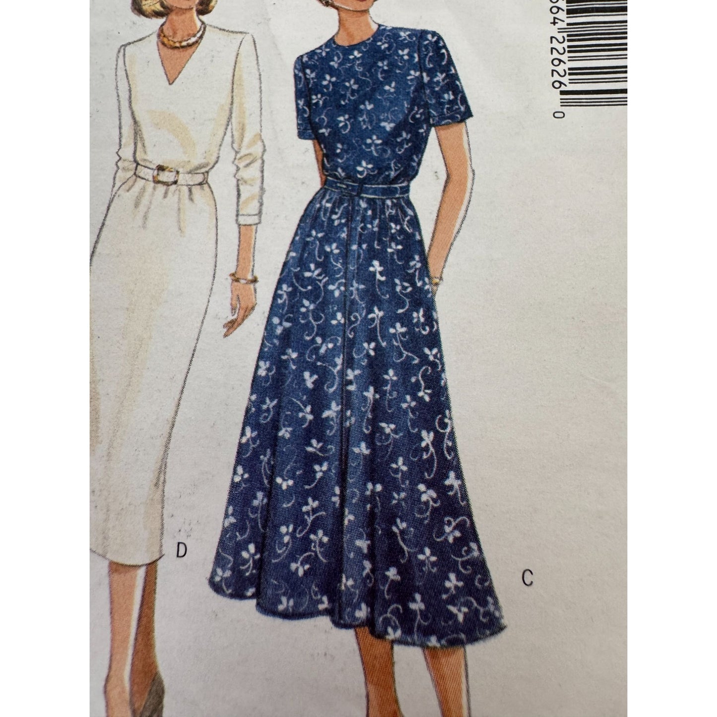 Butterick Sewing Pattern 4255 Misses Dress Cinched Waist 90s 12 14 16 Easy Uncut