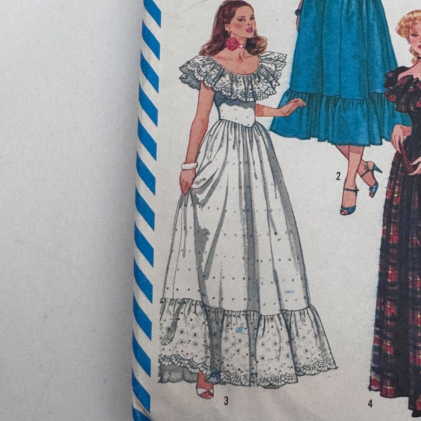 Simplicity Sewing Pattern 6235 Vintage Ruffle Dress 80s Prom Formal Evening 12 Uncut Fitted