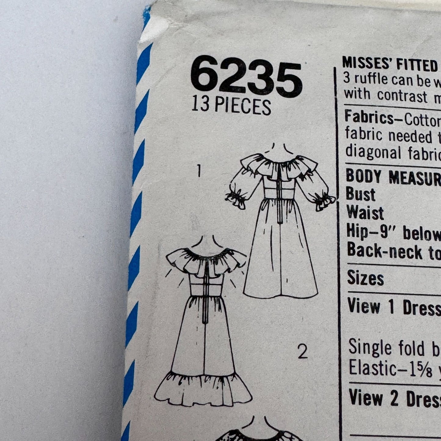 Simplicity Sewing Pattern 6235 Vintage Ruffle Dress 80s Prom Formal Evening 12 Uncut Fitted
