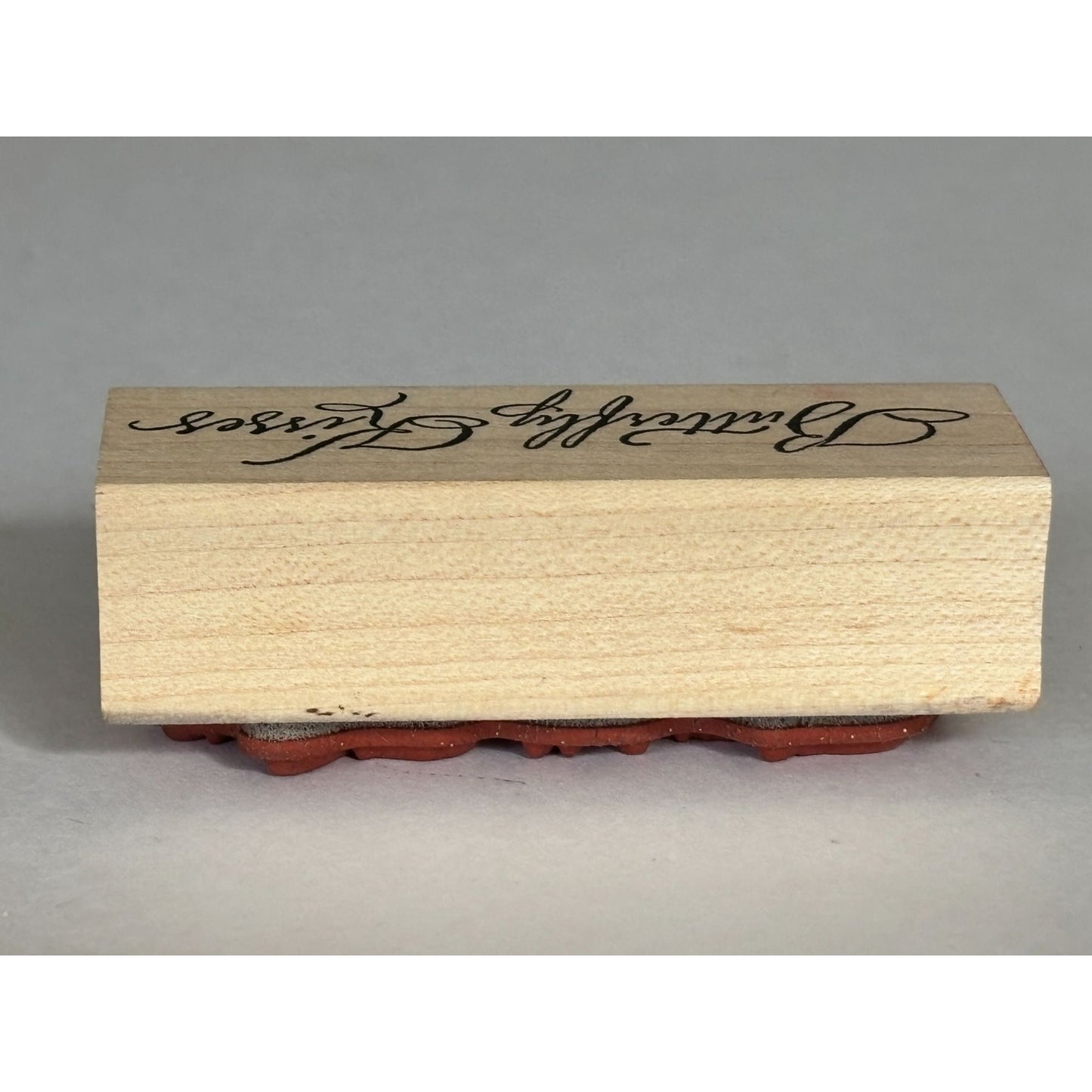 Serendipity Rubber Stamp Butterfly Kisses Fancy Script Sentiment Cardmaking Word