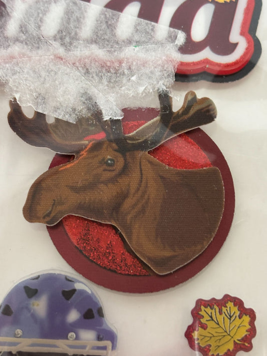 Recollections Dimensional Stickers Canada Theme Moose Mountie Hockey Maple Syrup