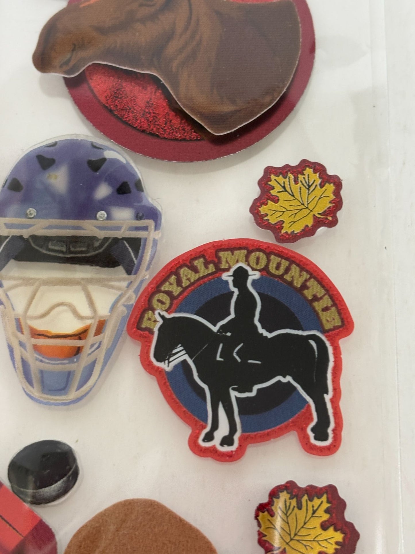 Recollections Dimensional Stickers Canada Theme Moose Mountie Hockey Maple Syrup