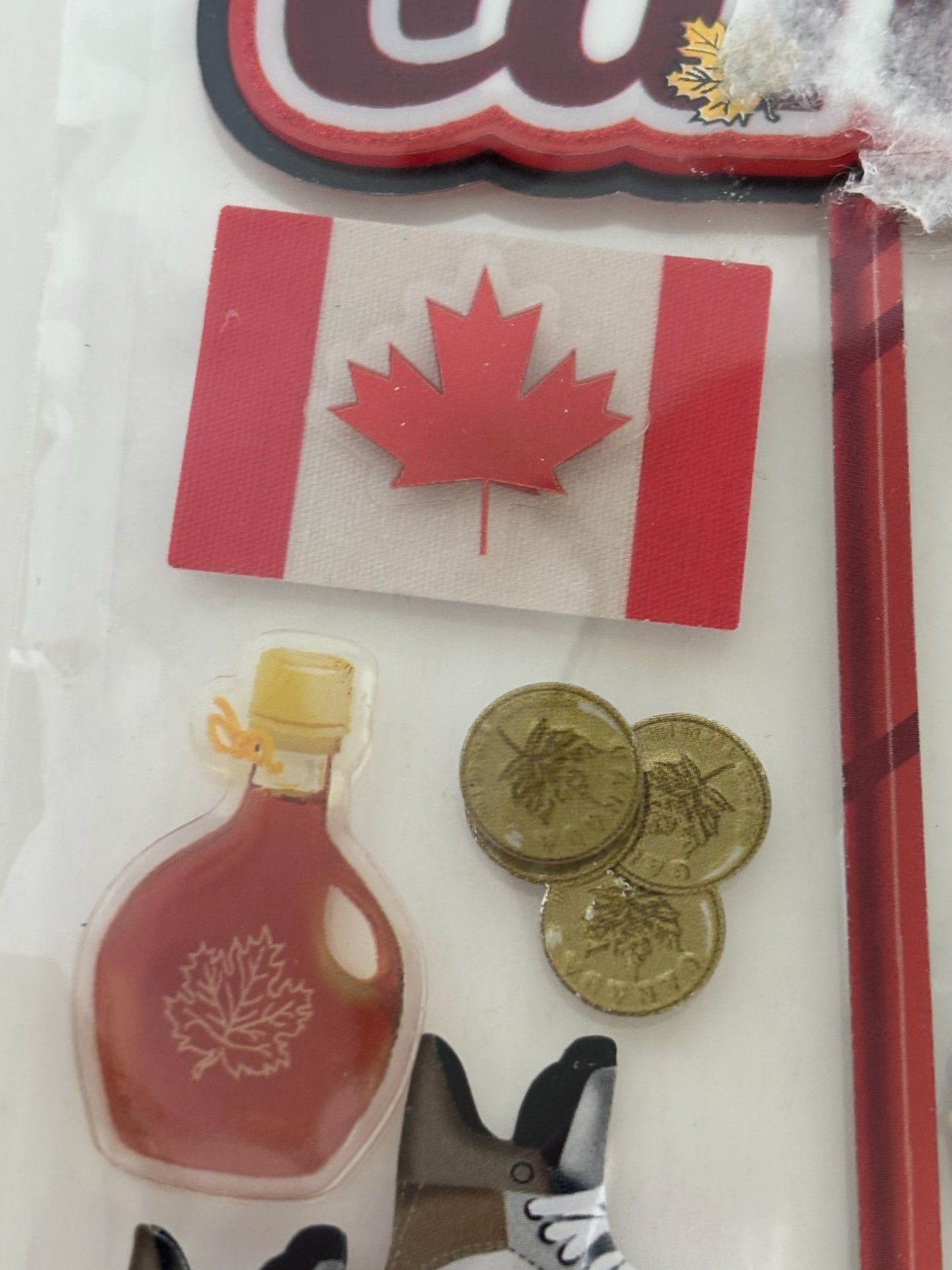 Recollections Dimensional Stickers Canada Theme Moose Mountie Hockey Maple Syrup