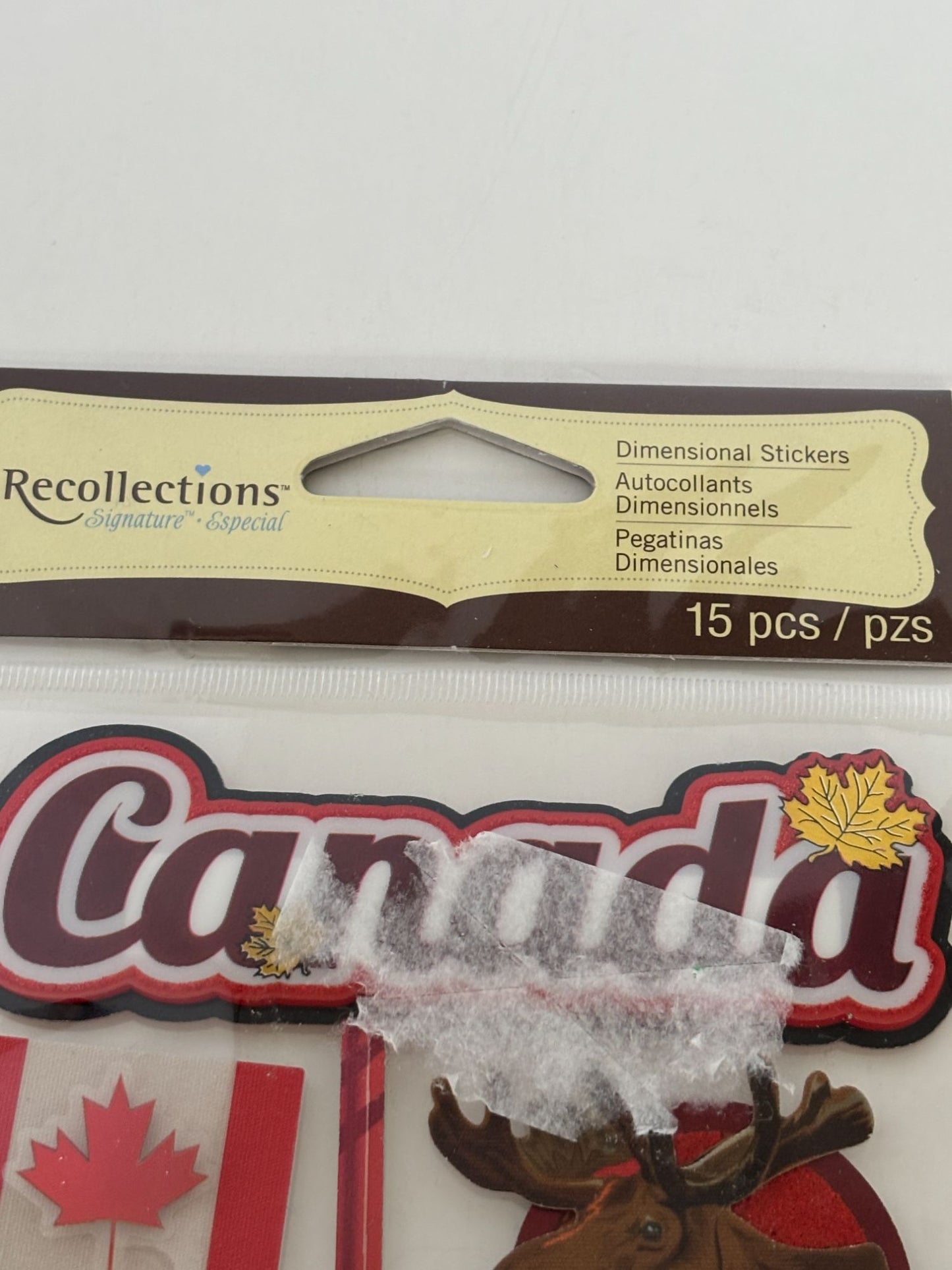 Recollections Dimensional Stickers Canada Theme Moose Mountie Hockey Maple Syrup
