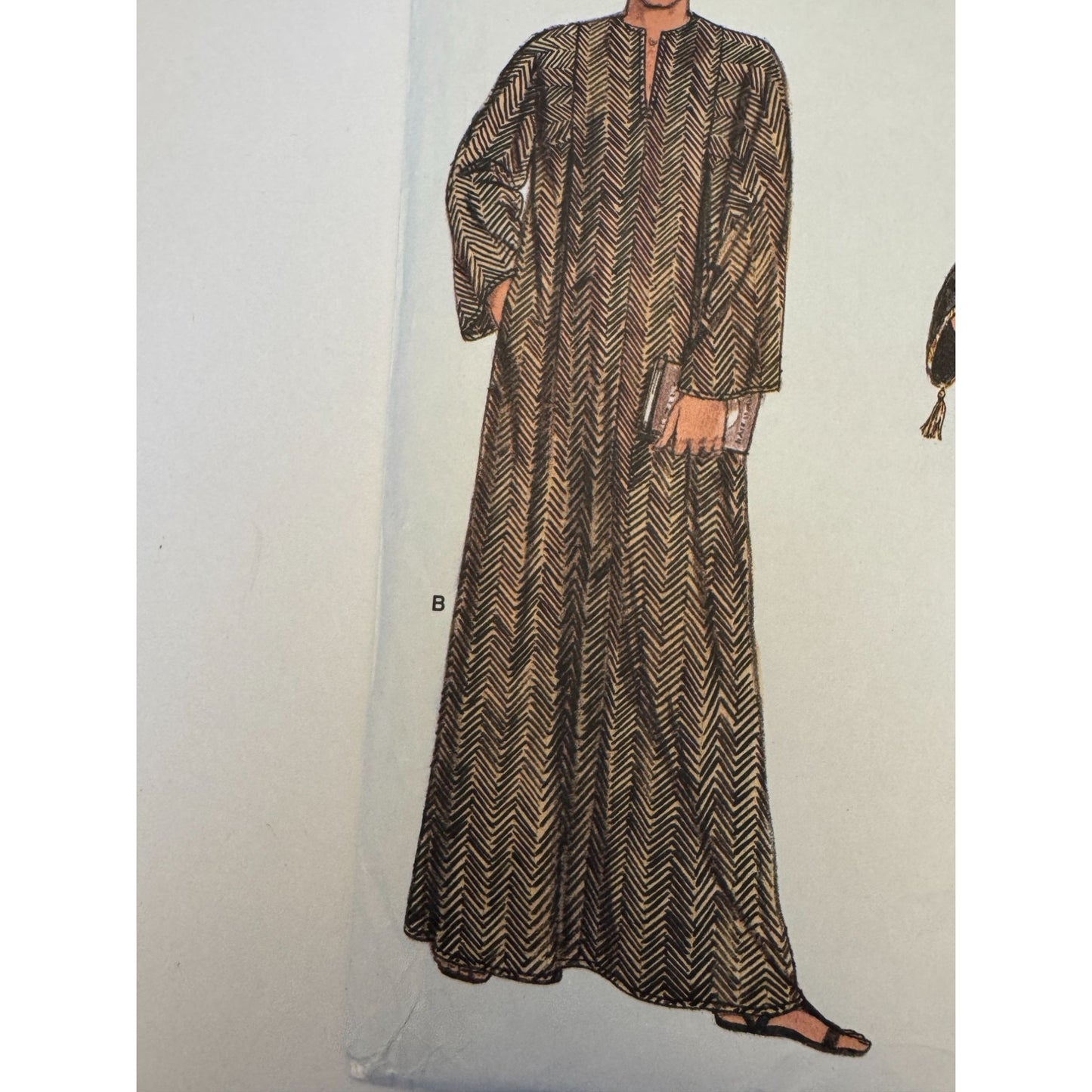 Vogue  Sewing Pattern 8474 Caftan Unisex Boho Kaftan Robe Vintage 80s XS-XL Uncut