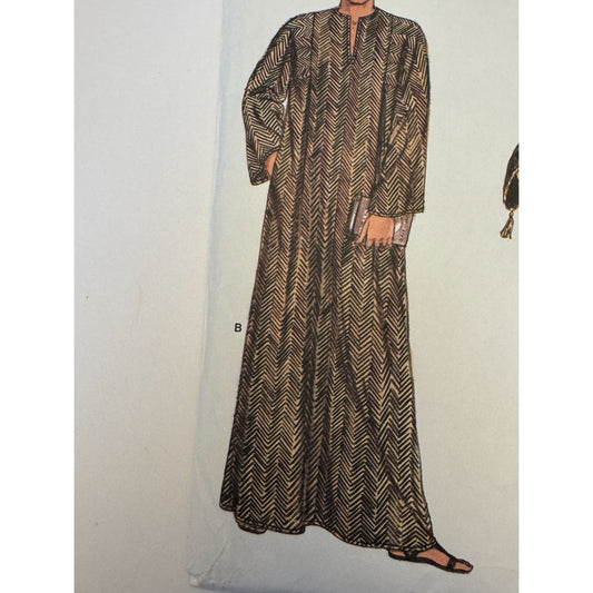 Vogue  Sewing Pattern 8474 Caftan Unisex Boho Kaftan Robe Vintage 80s XS-XL Uncut