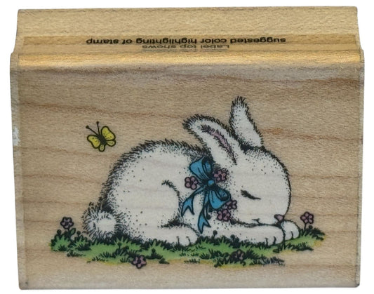 Hero Arts Rubber Stamp Sweet Dreams Bunny Rabbit Animal Spring Easter Nap Wooden
