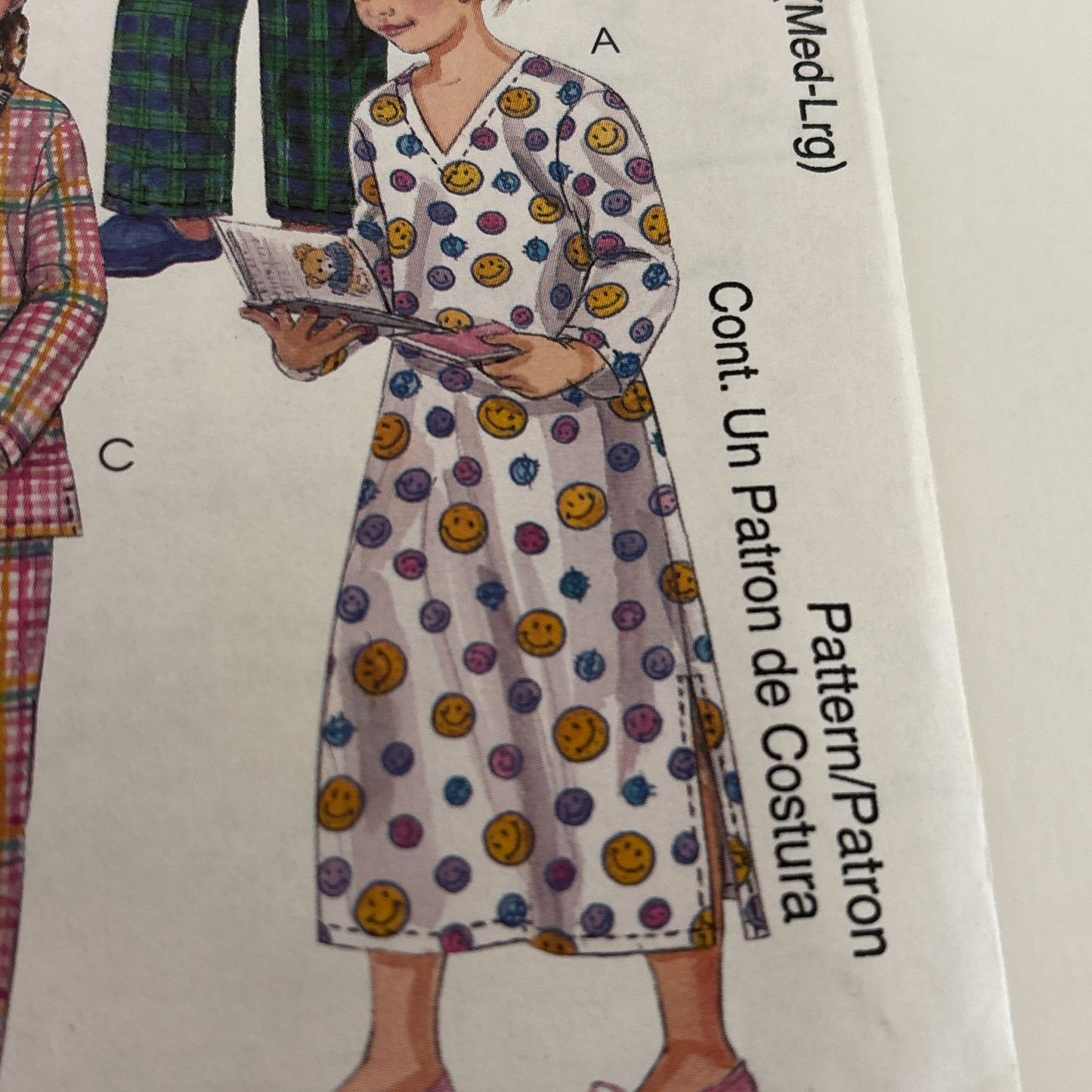 McCalls Sewing Pattern 3016 Childrens Pajamas Nightshirt Top Pants Shorts M L UC