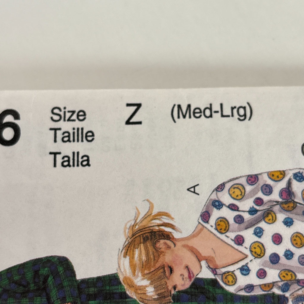 McCalls Sewing Pattern 3016 Childrens Pajamas Nightshirt Top Pants Shorts M L UC