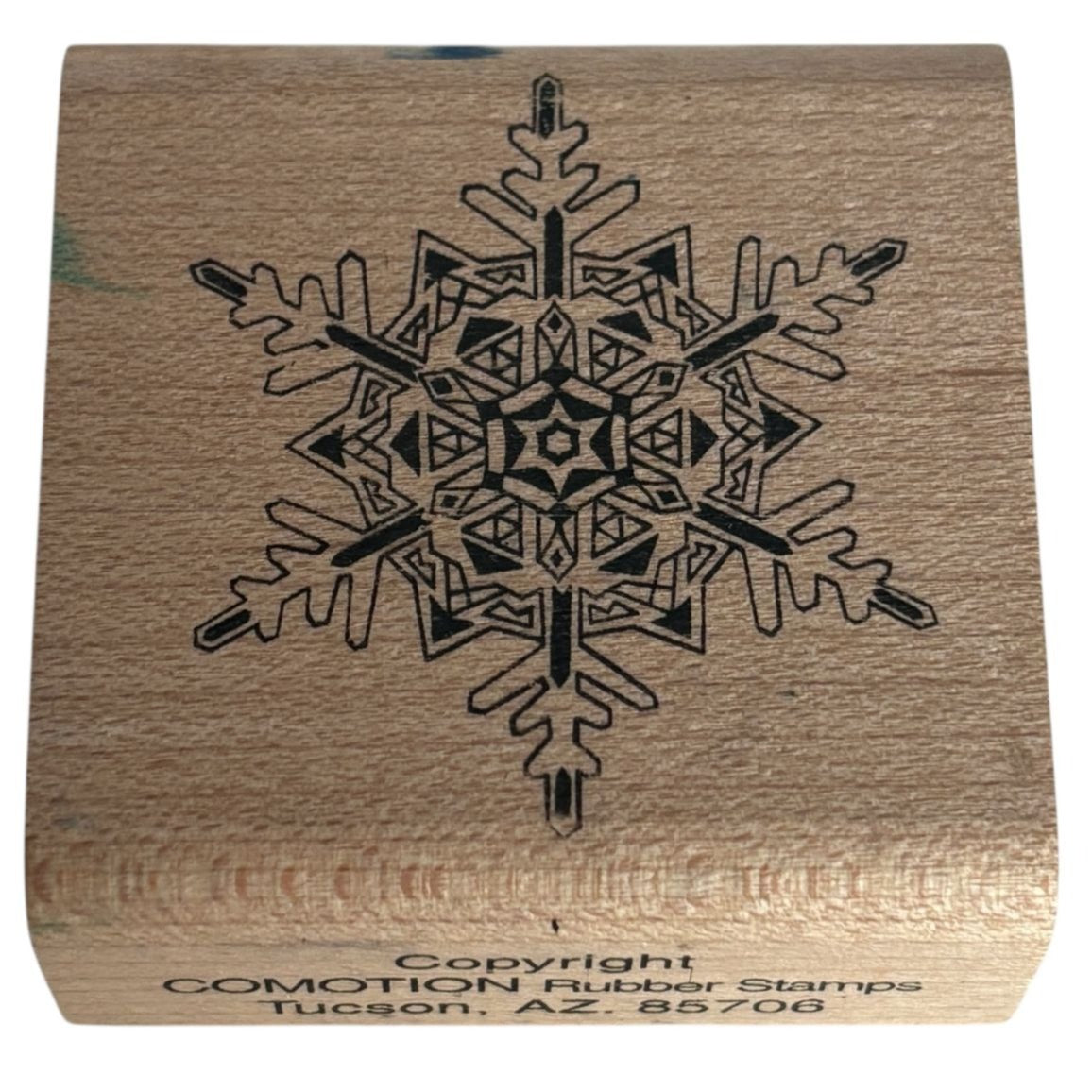 Comotion Rubber Stamp Snowflake Winter Holidays Card Making Snow Wood Mounted