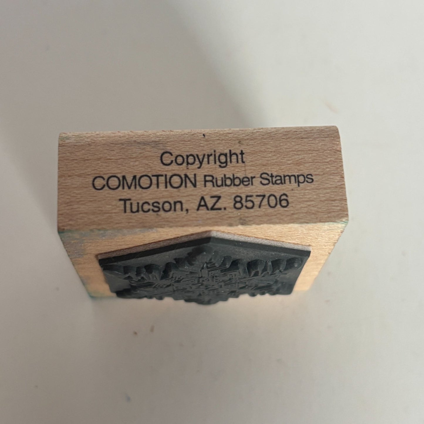 Comotion Rubber Stamp Snowflake Winter Holidays Card Making Snow Wood Mounted