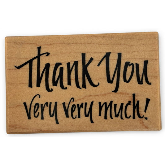PSX Rubber Stamp Thank You Very Much Sentiment Card Making Words Wood Mounted