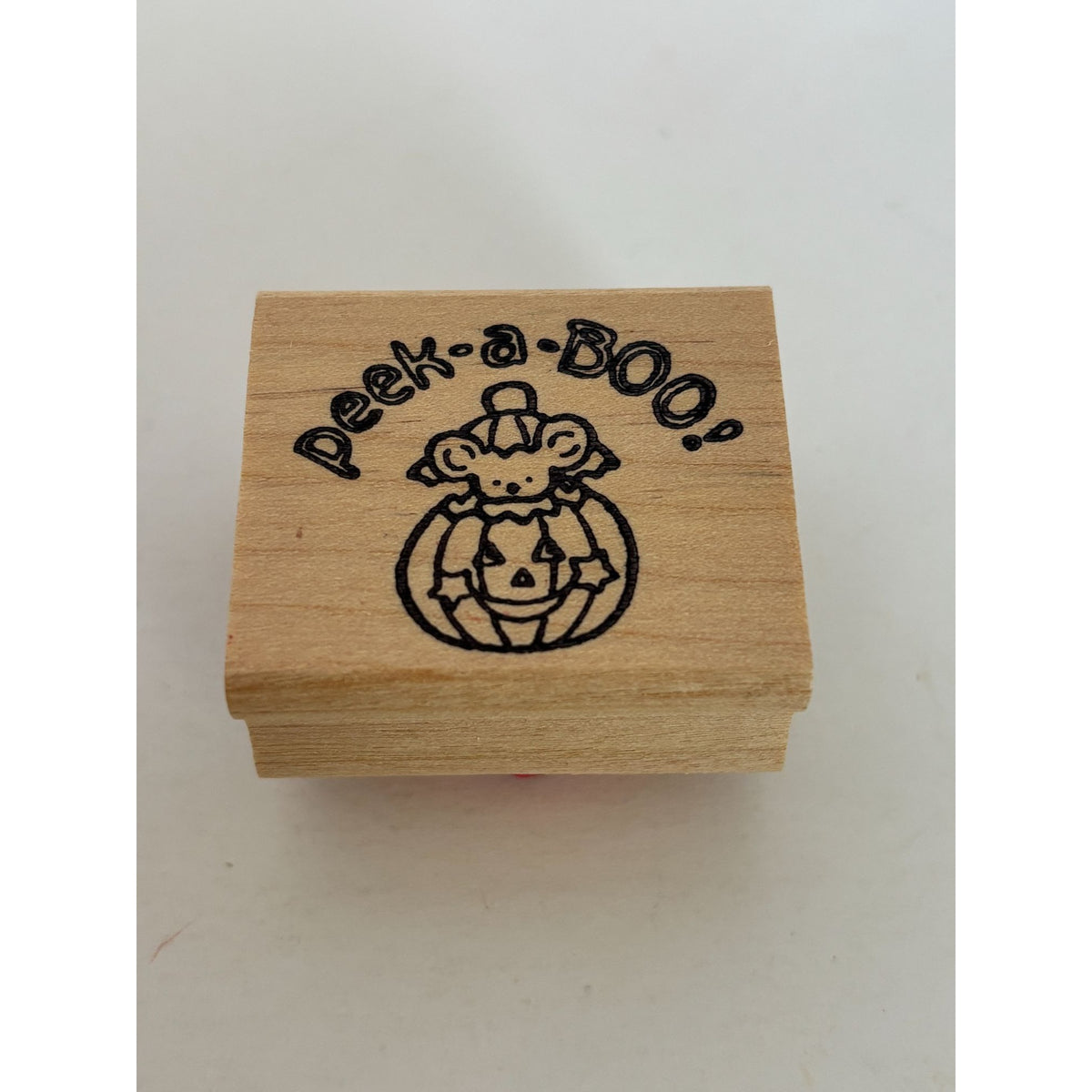 Stamp Affair Rubber Stamp Halloween Peek a Boo Mouse Jack O Lantern Card Making