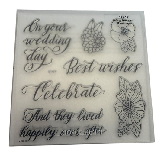 CTMH My Acrylix Acrylic Stamp Set D1747 Happily Ever After Wedding Card Making