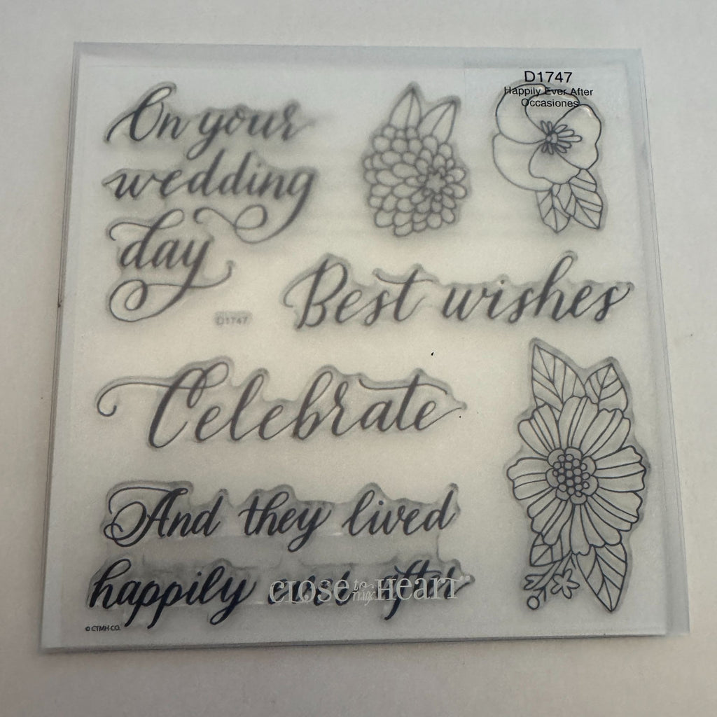 CTMH My Acrylix Acrylic Stamp Set D1747 Happily Ever After Wedding Card Making