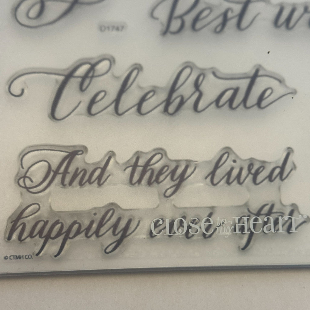 CTMH My Acrylix Acrylic Stamp Set D1747 Happily Ever After Wedding Card Making