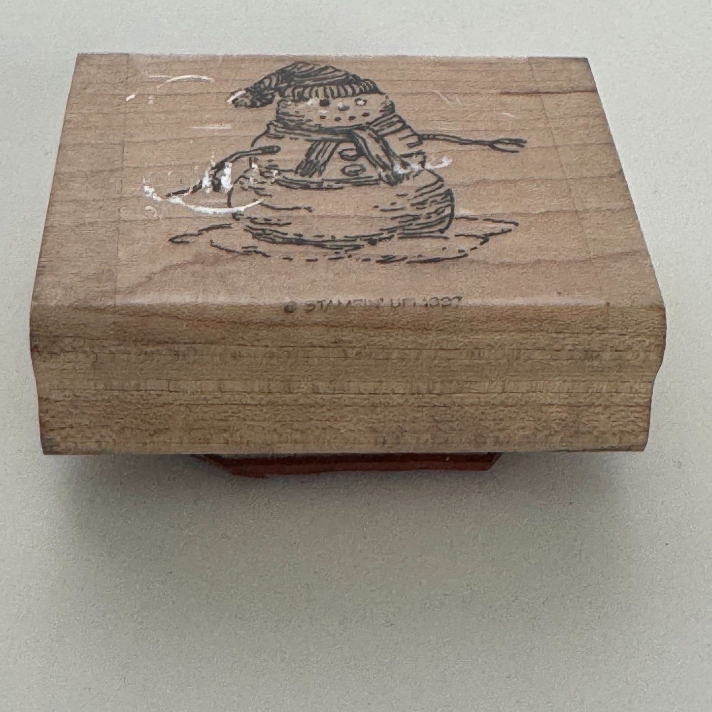 Stampin Up Rubber Stamp Snowman Scarf Hat Christmas Card Making Holiday Craft