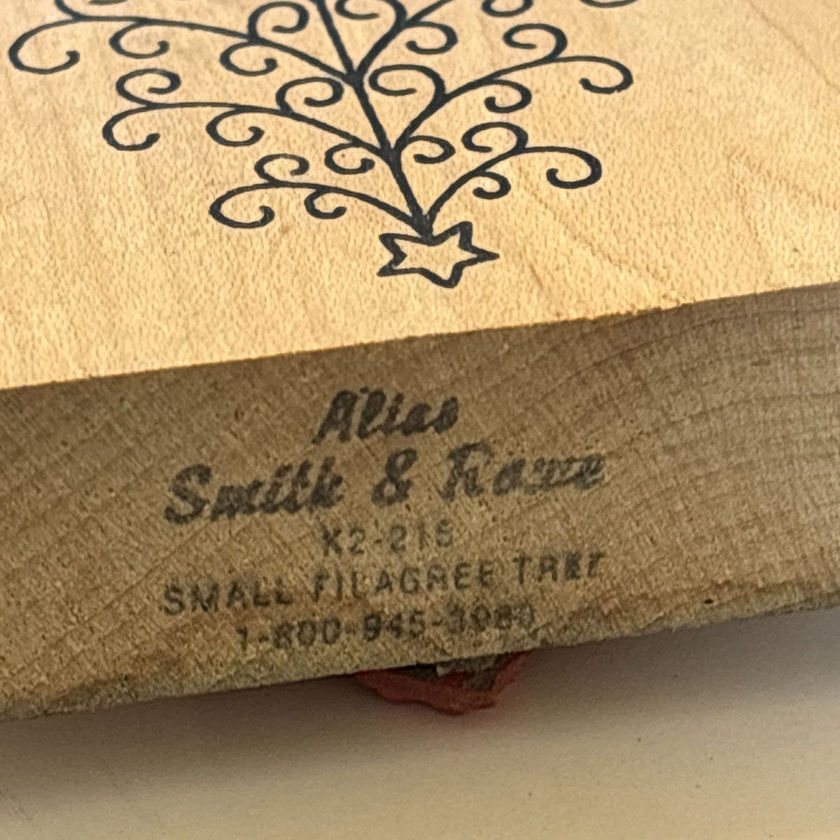 Alias Smith Rowe Rubber Stamp Filigree Christmas Tree Holiday Card Making