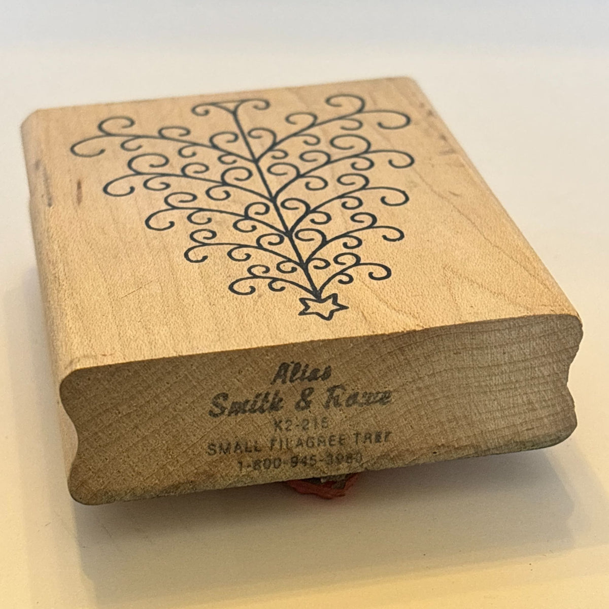 Alias Smith Rowe Rubber Stamp Filigree Christmas Tree Holiday Card Making