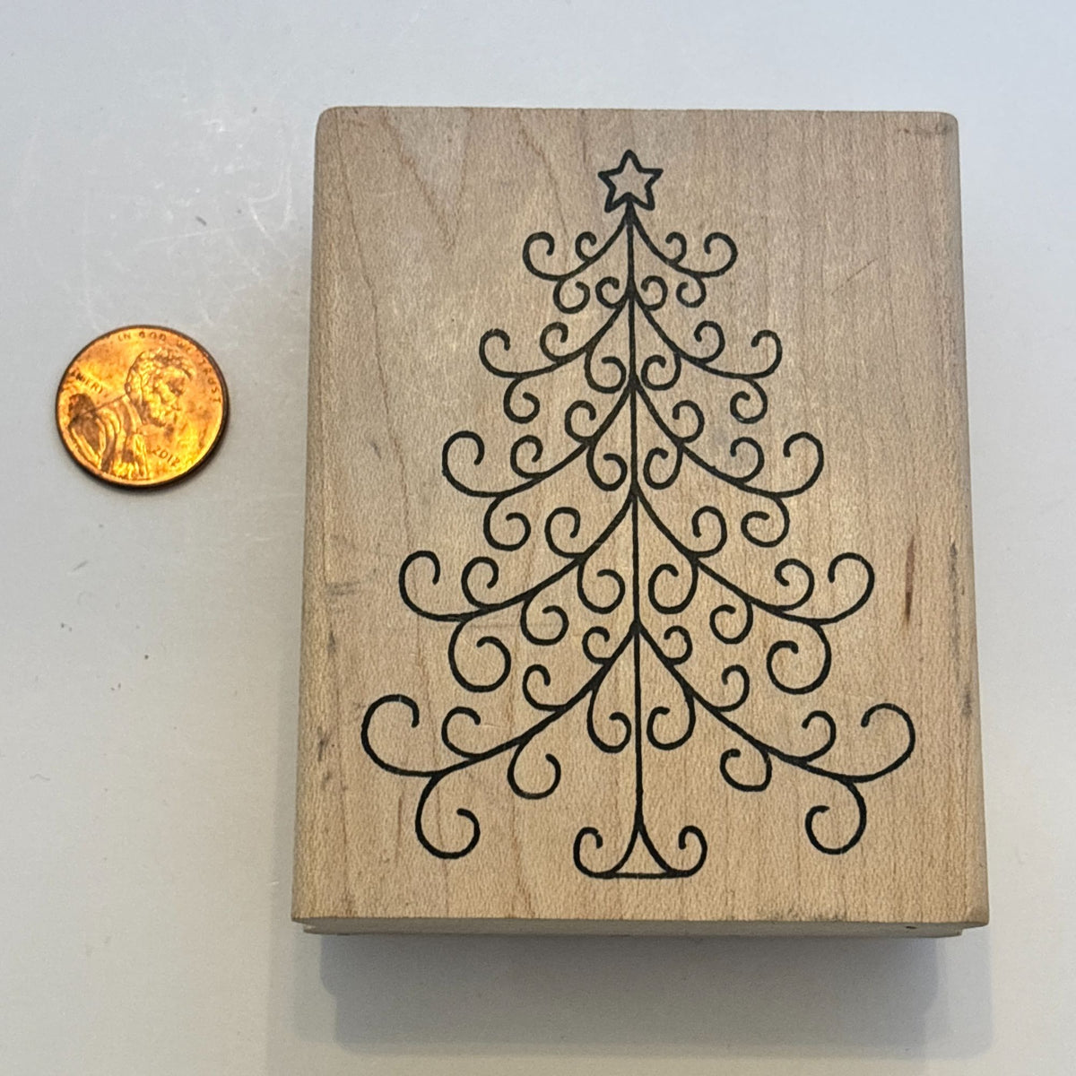Alias Smith Rowe Rubber Stamp Filigree Christmas Tree Holiday Card Making