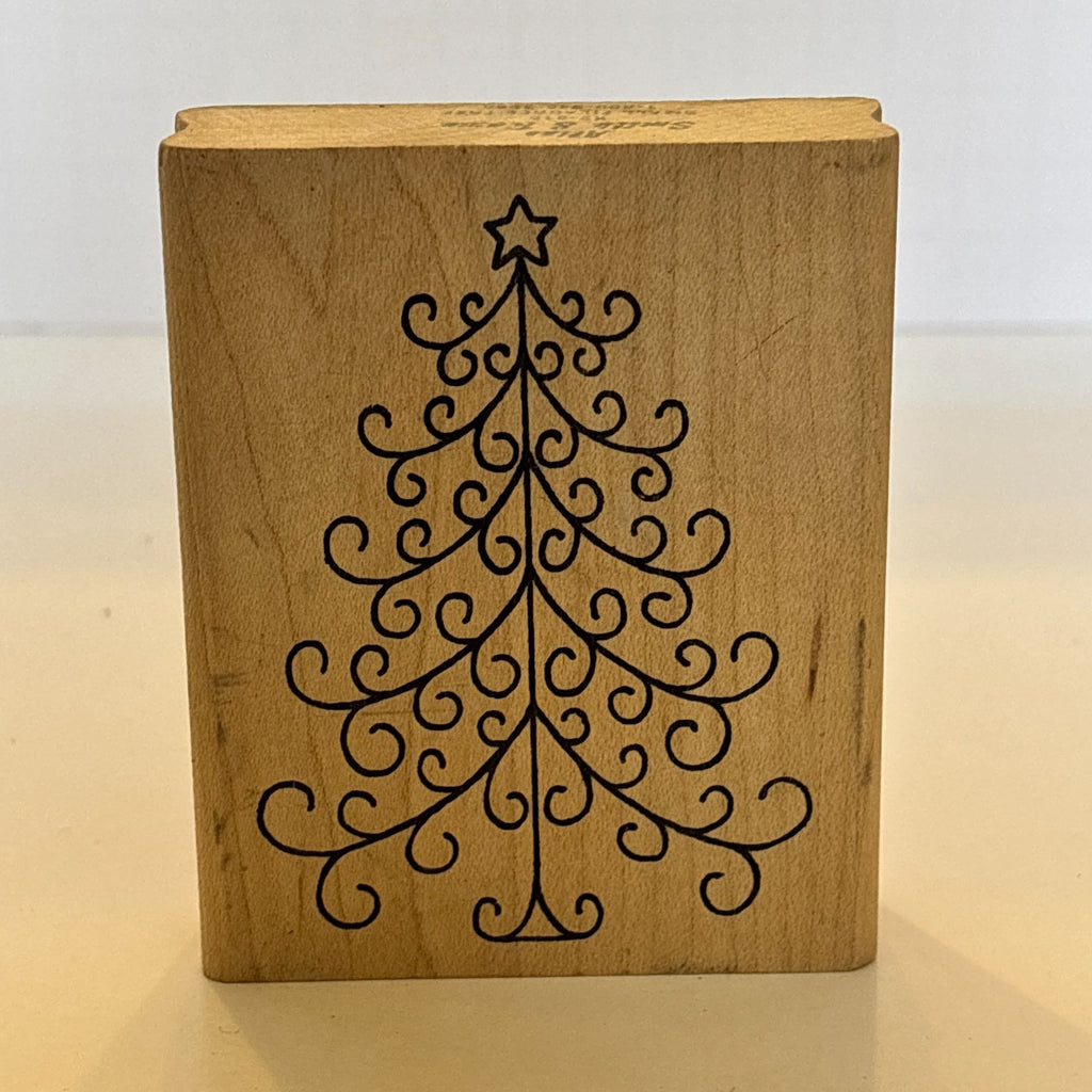 Alias Smith Rowe Rubber Stamp Filigree Christmas Tree Holiday Card Making