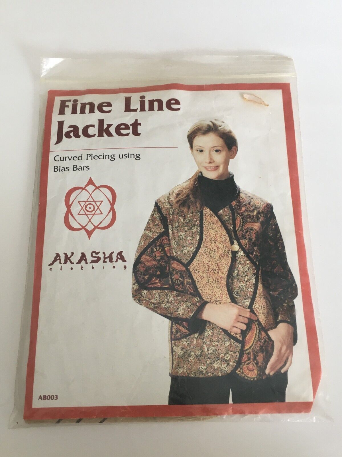 90s Boho Jacket Sewing Pattern Akasha Clothing Fine Line Jacket Patchwork Quilted Style S M L Vintage AB003