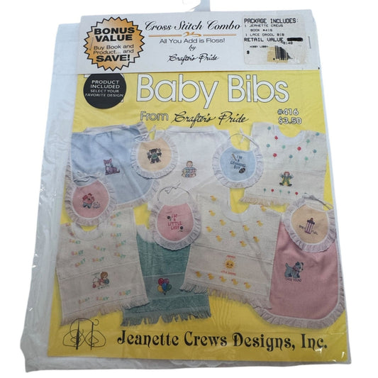 Jeanette Crews Designs Cross Stitch Pattern Baby Bibs Crafters Pride Cat Dog 416