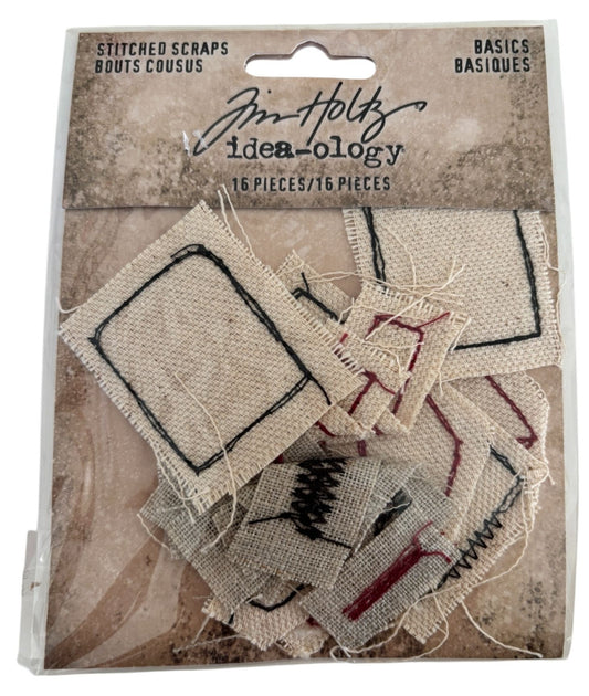 Tim Holtz Idea-Ology Stitched Scraps Fabric Embellishments Junk Journaling Craft
