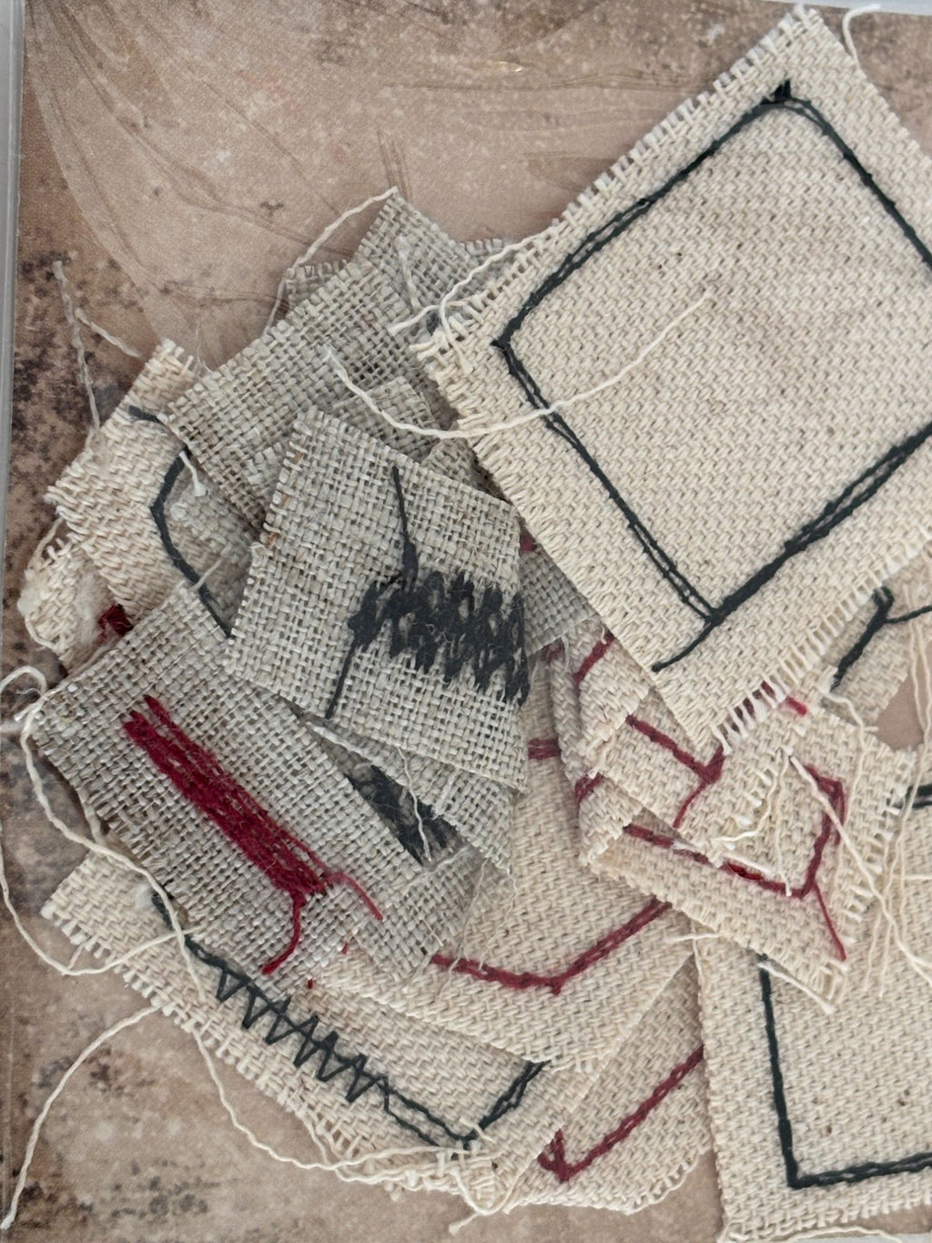 Tim Holtz Idea-Ology Stitched Scraps Fabric Embellishments Junk Journaling Craft
