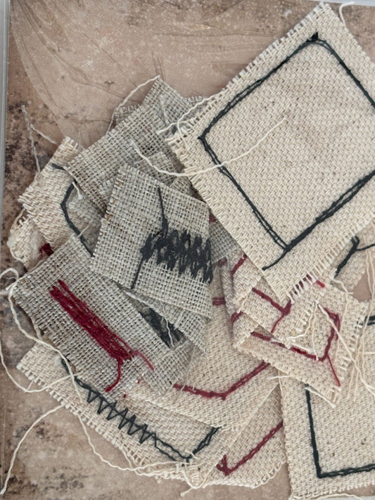 Tim Holtz Idea-Ology Stitched Scraps Fabric Embellishments Junk Journaling Craft