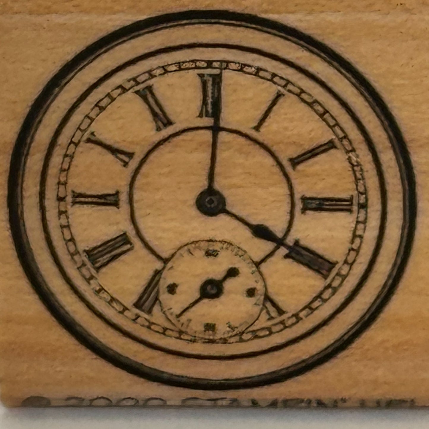 Stampin Up Rubber Stamp Roman Numeral Clock Steampunk Card Making Time Wooden