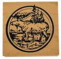 Northwoods Rubber Stamp Moose Circle Forest Woods Nature Animal Outdoors Alaska