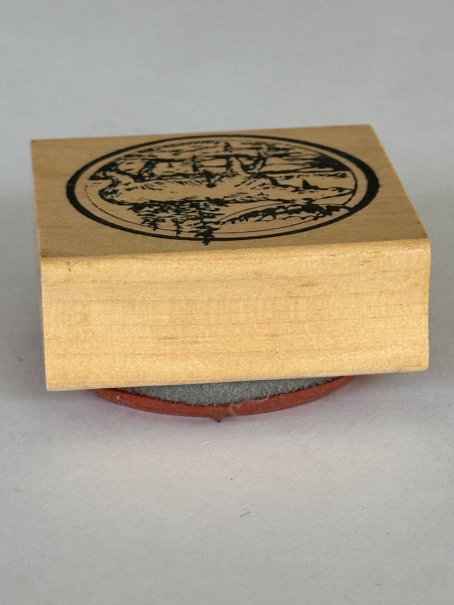 Northwoods Rubber Stamp Moose Circle Forest Woods Nature Animal Outdoors Alaska