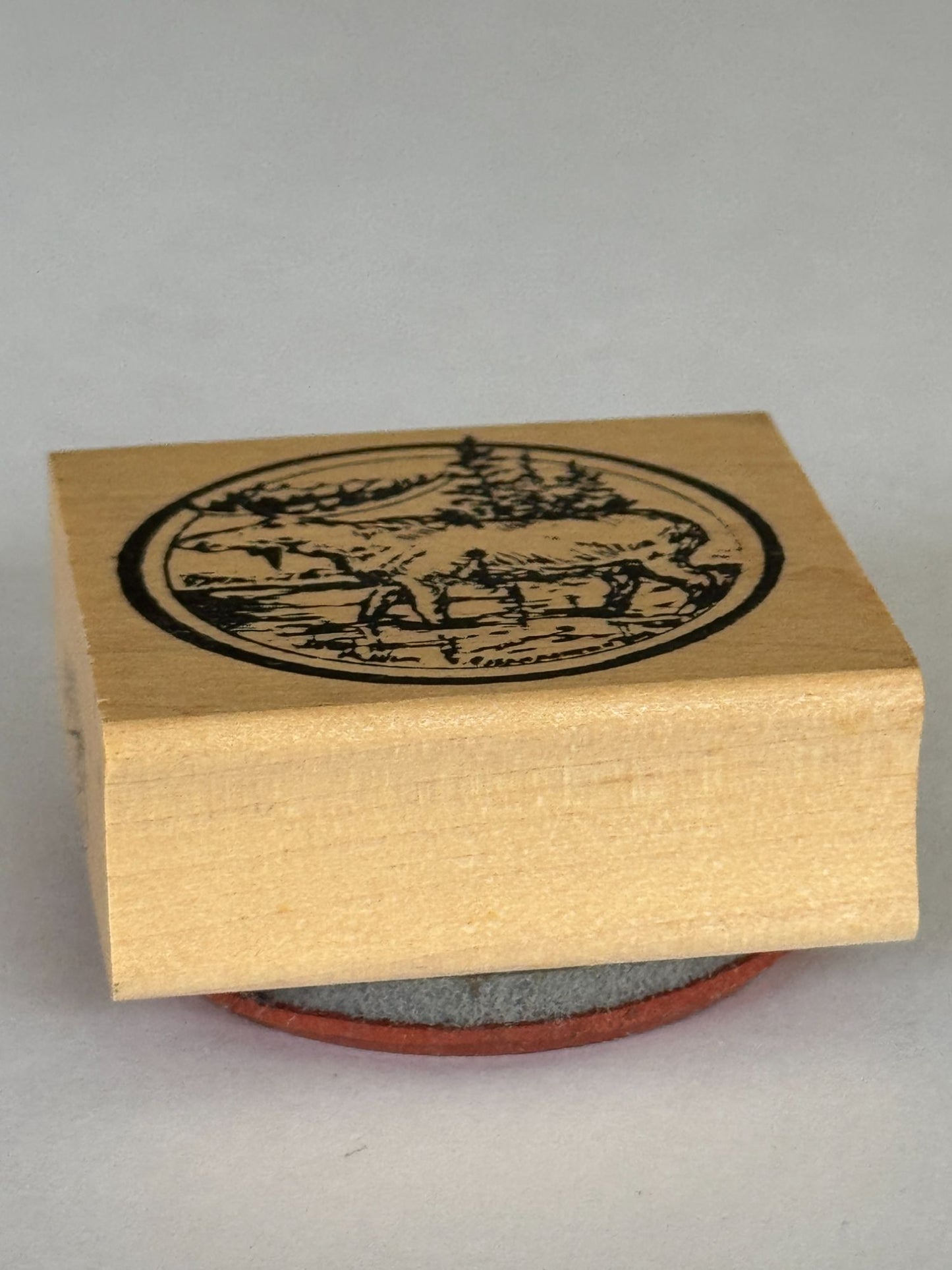 Northwoods Rubber Stamp Moose Circle Forest Woods Nature Animal Outdoors Alaska