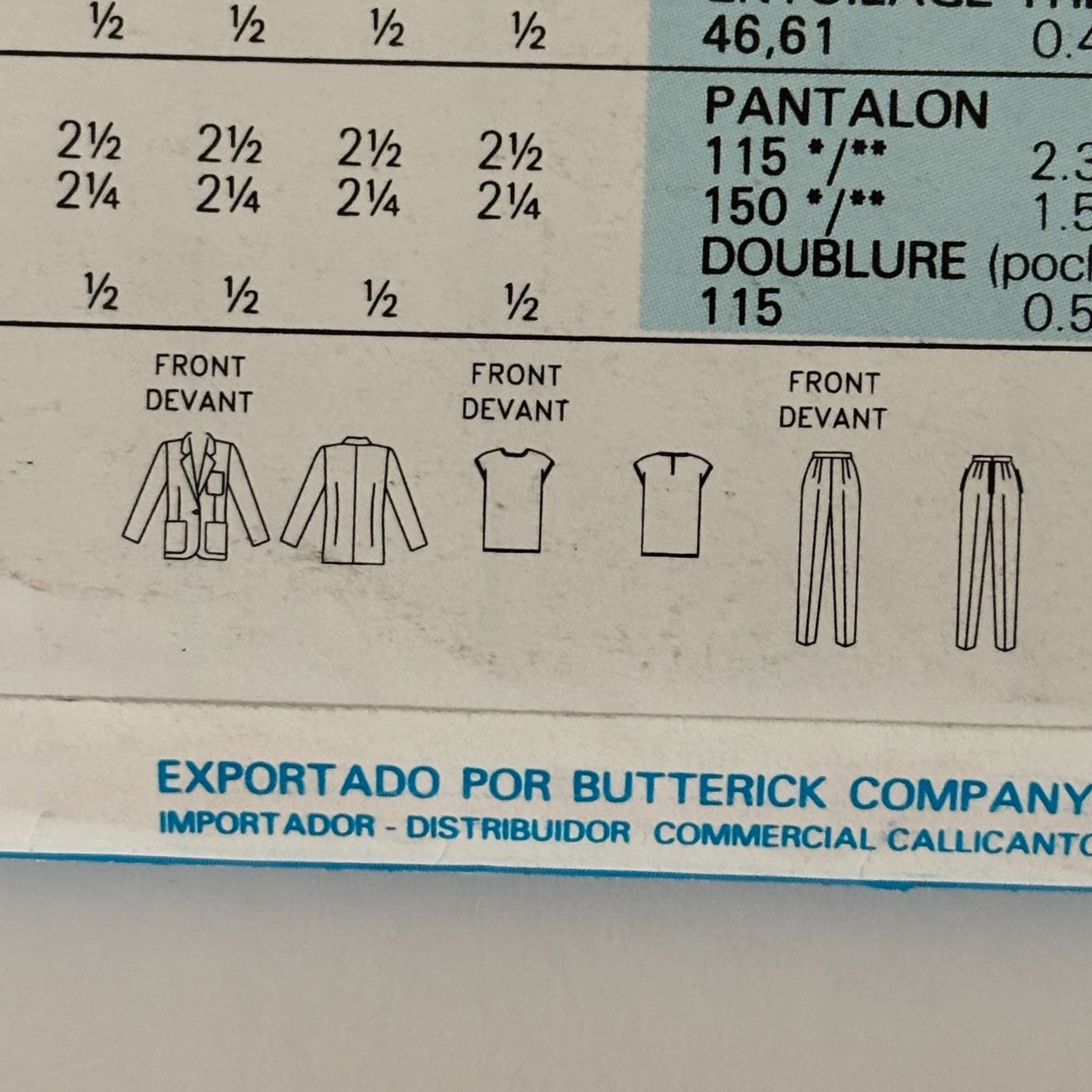 Butterick Sewing Pattern 6766 90s Power Suit Corporate Core Minimalist 12-16 Uncut 1990s Blazer