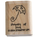 Stampin Up Rubber Stamp Showers of Love Umbrella Cardmaking Words Baby Shower Sentiment