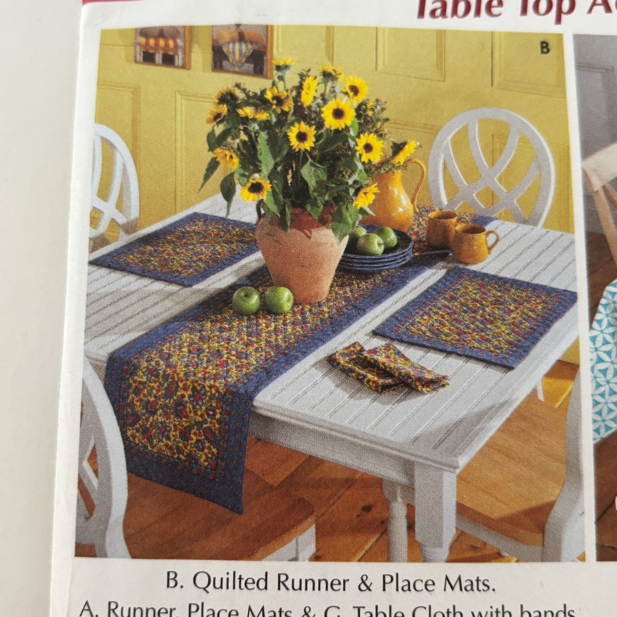 Simplicity Home Decorating Sewing Pattern 5530 Table Top Accessories Chair Pad