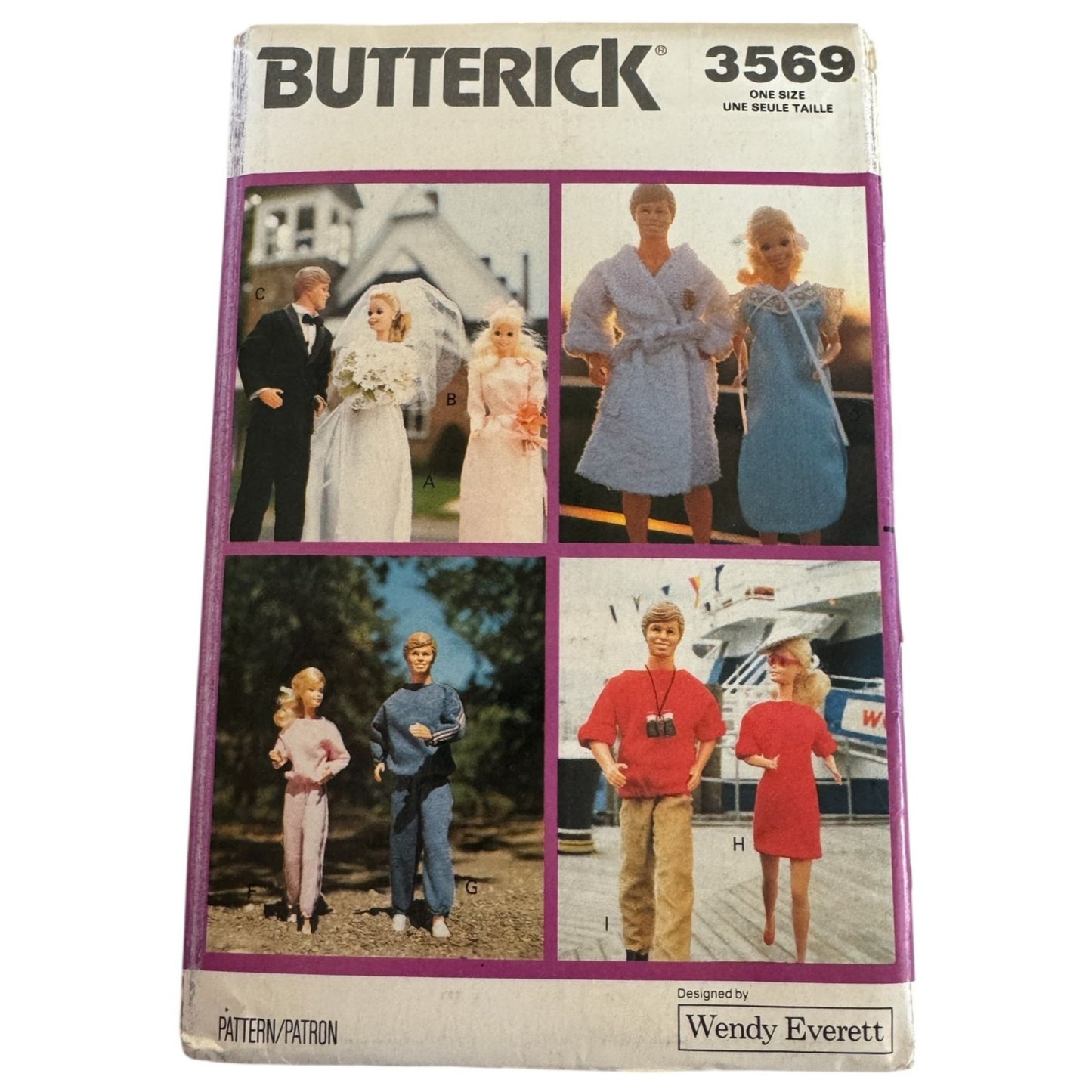 Butterick 3569 Fashion Doll Clothes Sewing Pattern Uncut 80s Vintage 11.5 Inch Doll Wardrobe Clothing