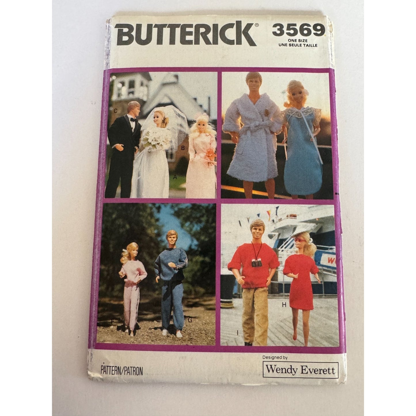 Butterick 3569 Fashion Doll Clothes Sewing Pattern Uncut 80s Vintage 11.5 Inch Doll Wardrobe Clothing