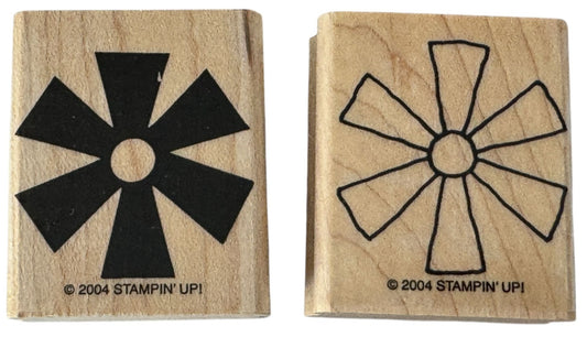 Stampin Up Rubber Stamps Flower Two Step Shape Pinwheel  Wind Mill Card Making