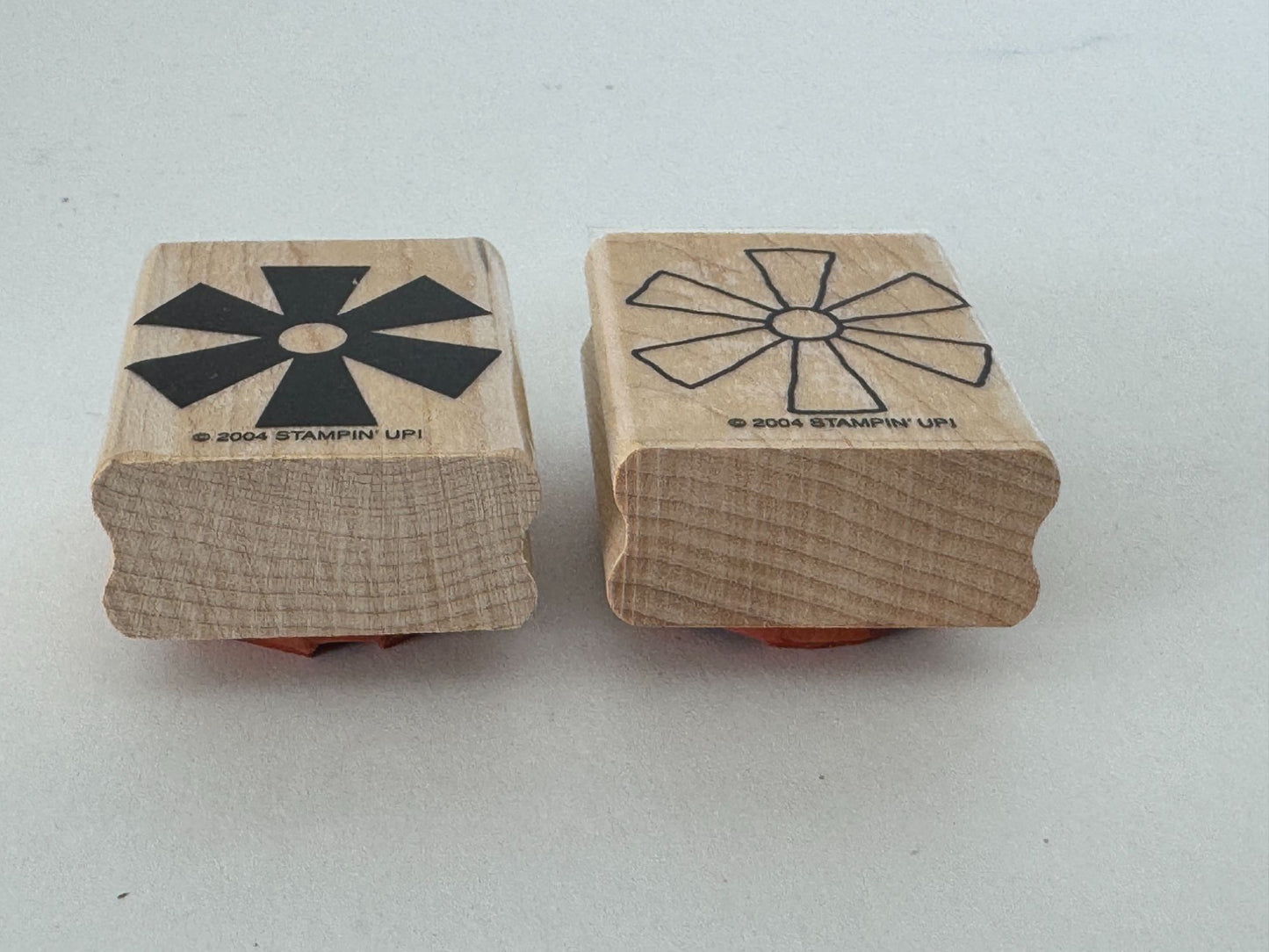 Stampin Up Rubber Stamps Flower Two Step Shape Pinwheel  Wind Mill Card Making