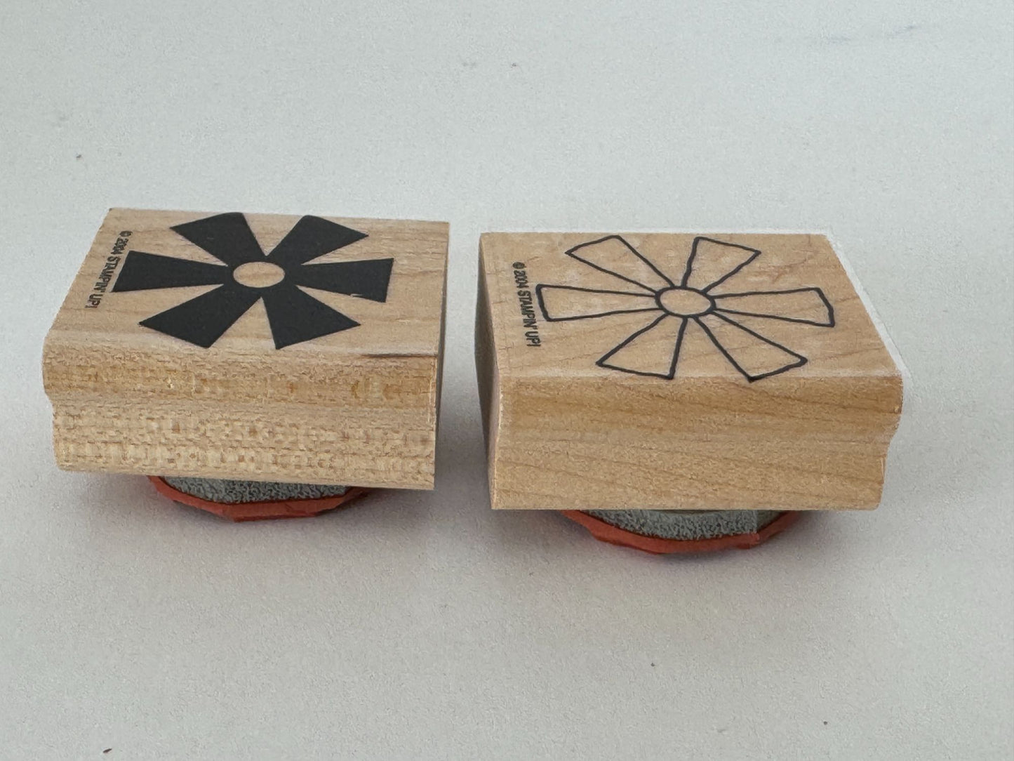 Stampin Up Rubber Stamps Flower Two Step Shape Pinwheel  Wind Mill Card Making