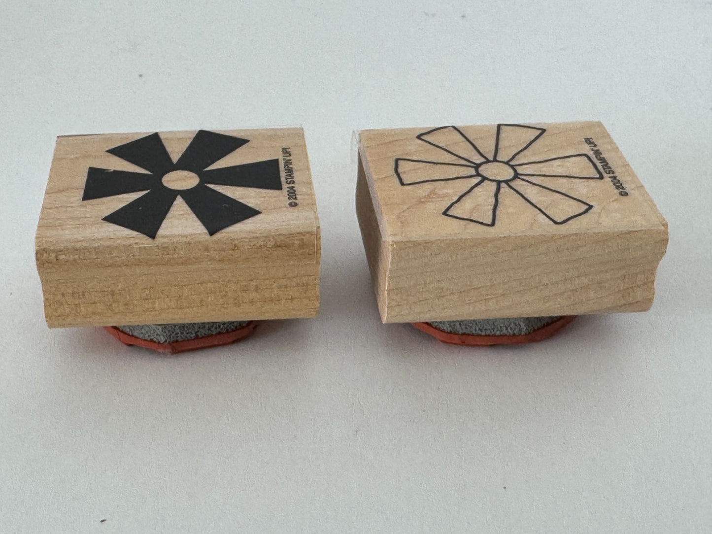 Stampin Up Rubber Stamps Flower Two Step Shape Pinwheel  Wind Mill Card Making