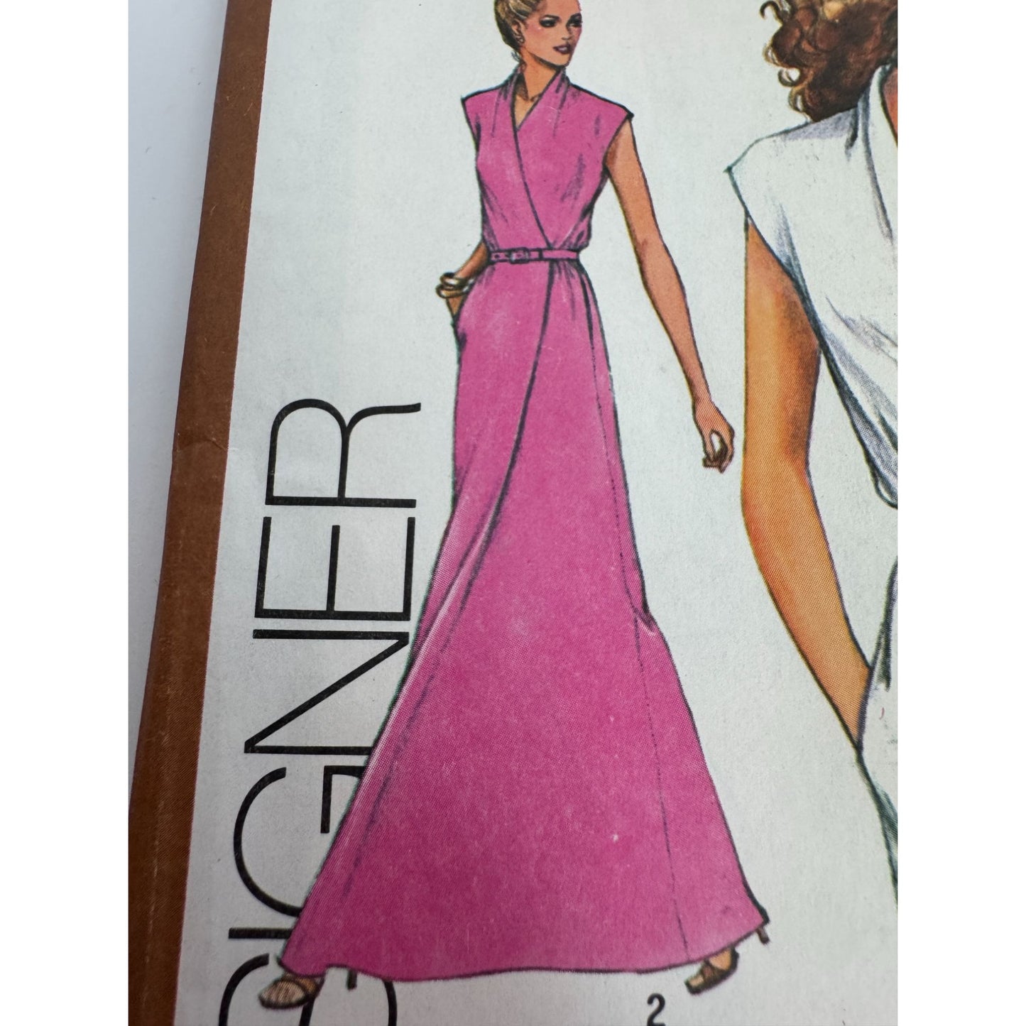 Simplicity Sewing Pattern 9518 Mock-Wrap Dress Vintage 1980 Pockets Size 12 UC