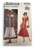 Butterick Sewing Pattern 6636 Misses Top and Skirt Career Work 1990s 6 8 10 UC